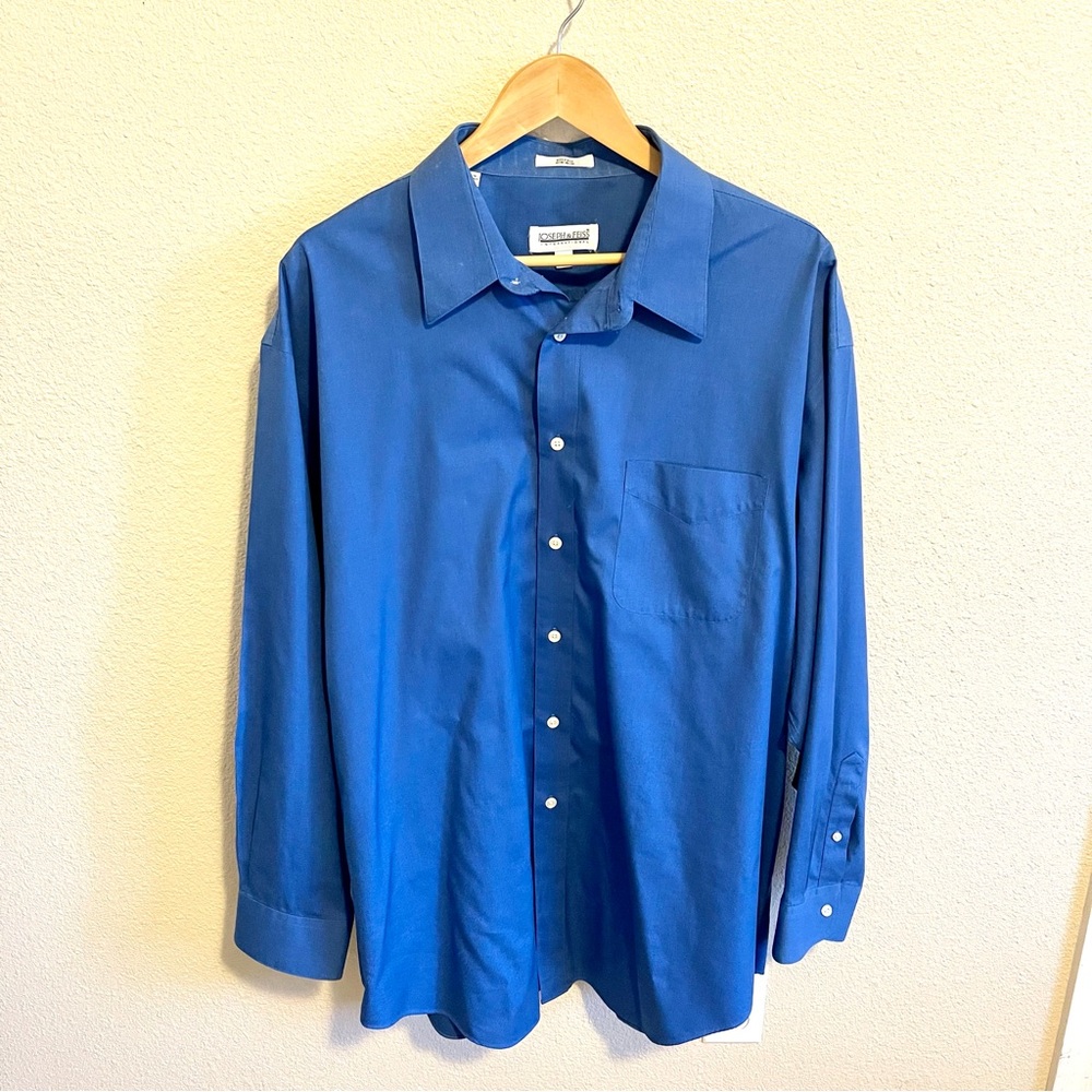 Joseph & Feiss Men's Dress Blue Button Down Shirt Size 18- 34/35